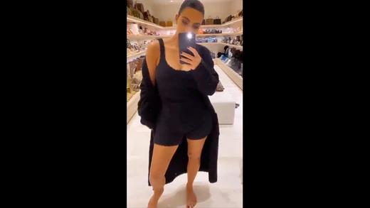 Kim Kardashian on the SKIMS Cozy Collection