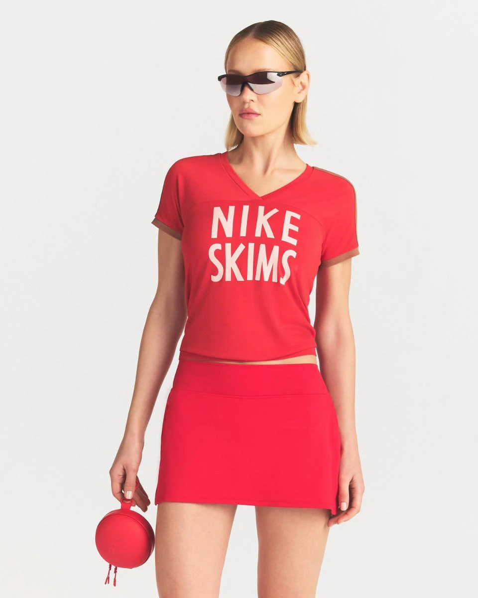 Model wearing Red