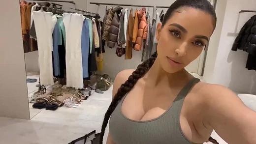 Kim Kardashian Walks Through SKIMS Stretch Rib Collection