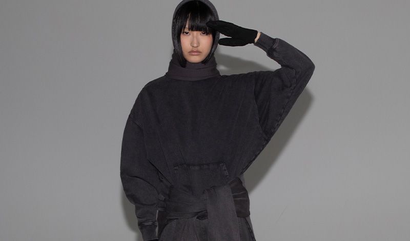 A model wears boyfriend fleece collection