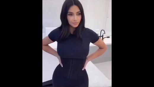 Kim Kardashian on the SKIMS Waist Trainer