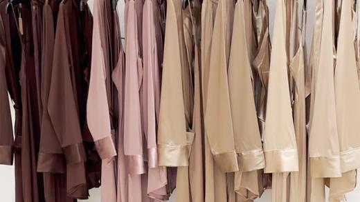 Kim Kardashian walks through SKIMS Silk